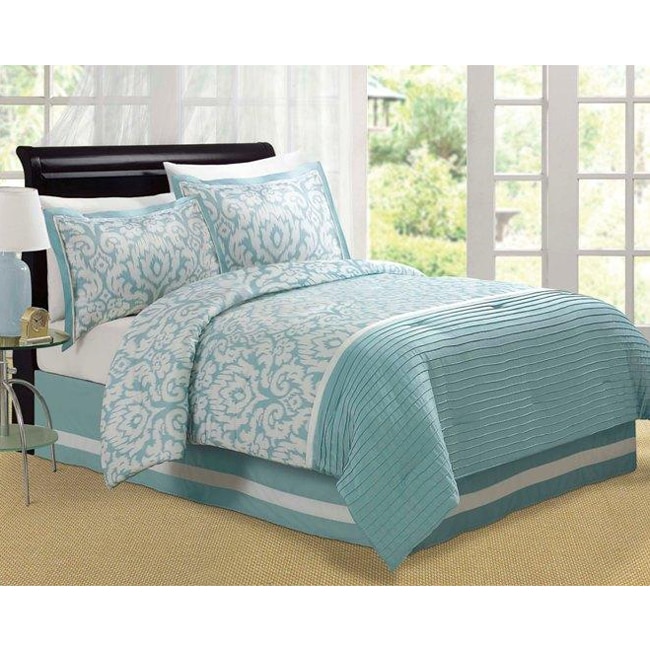 Jasmine Aqua Queen-size Comforter Set - Free Shipping ...