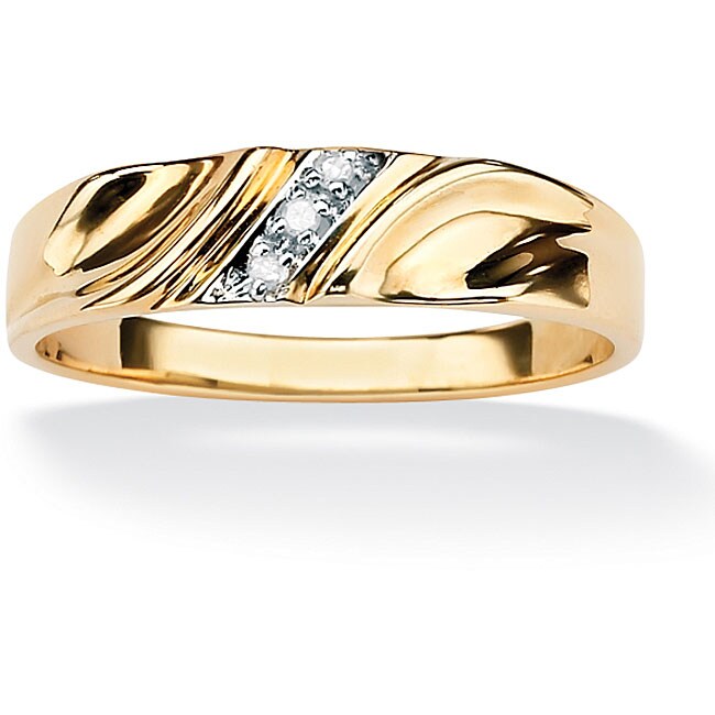 10k Two tone Gold Mens Diamond Accent Band