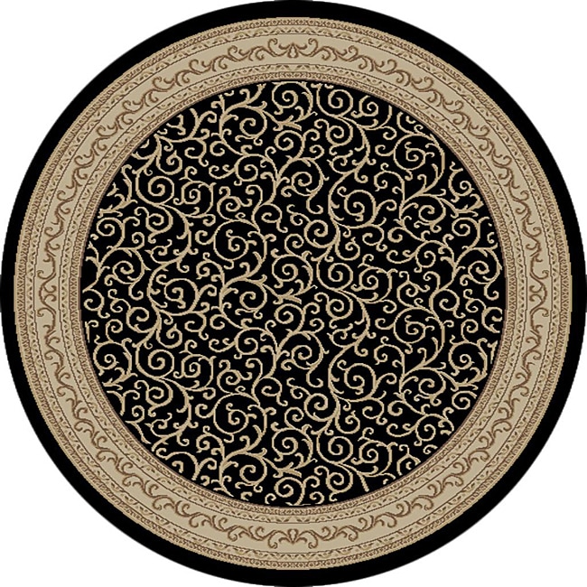 Soho Black Oriental Rug (53 Round)  