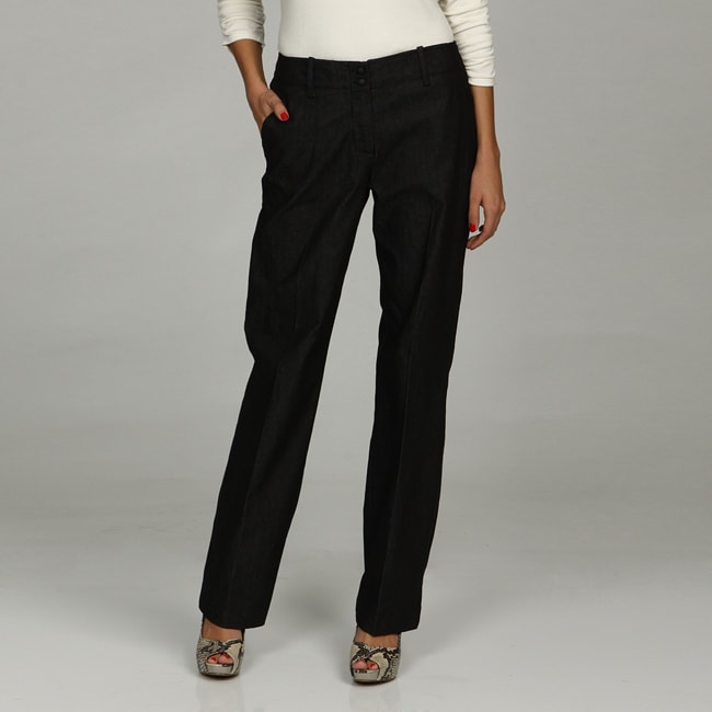 Larry Levine Womens Black Stretch Pants  