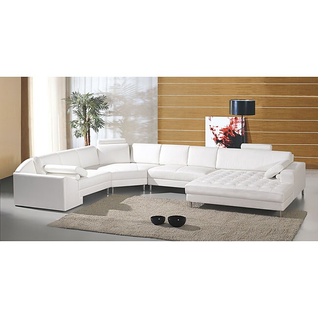 Shop Vacaville 4-piece Leather Sectional Set - Free Shipping Today ...