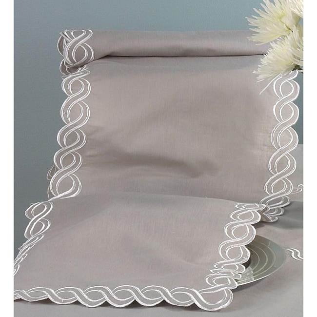 Embroidered Taupe Oblong Table Runner Free Shipping On Orders Over