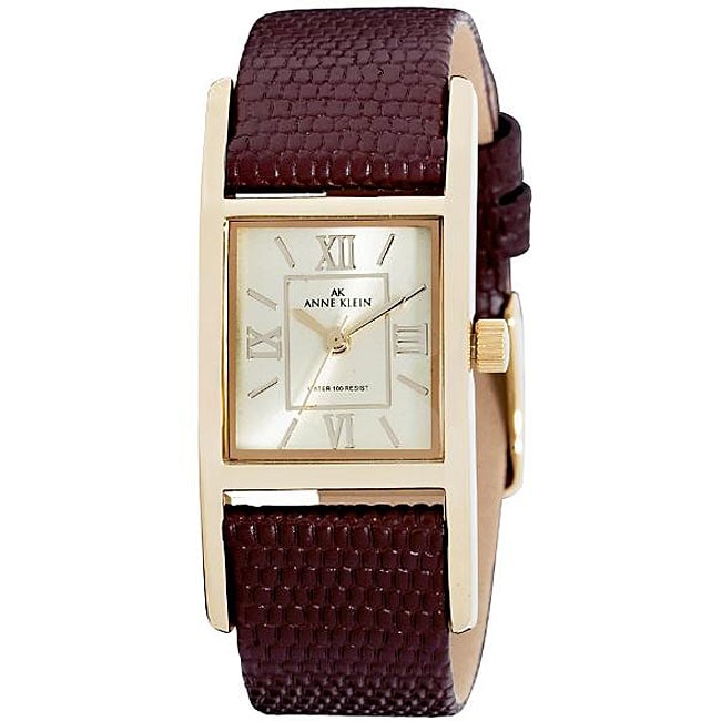 Anne Klein Womens Brown Leather Strap Watch   Shopping