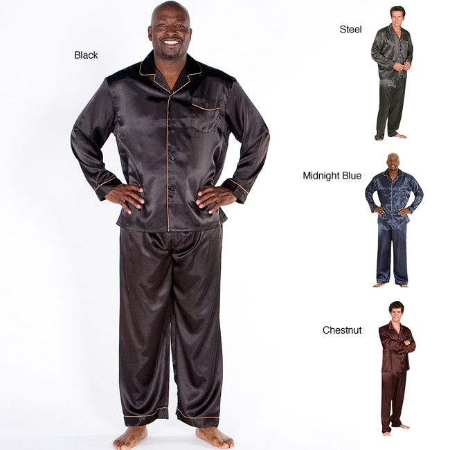 Classic Mens 2 piece Satin Pajamas Set  