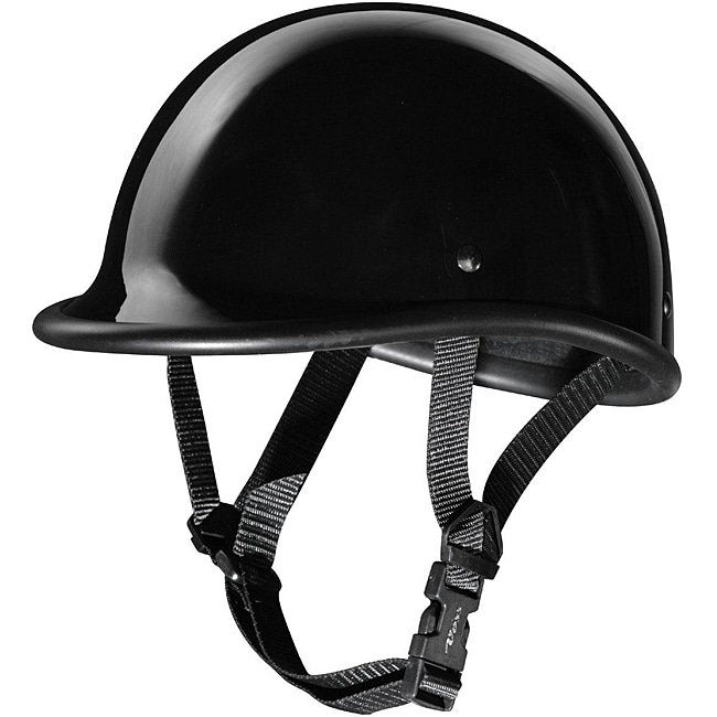 Novelty Adult Glossy Black Polo Half Motorcycle Helmet - Free Shipping