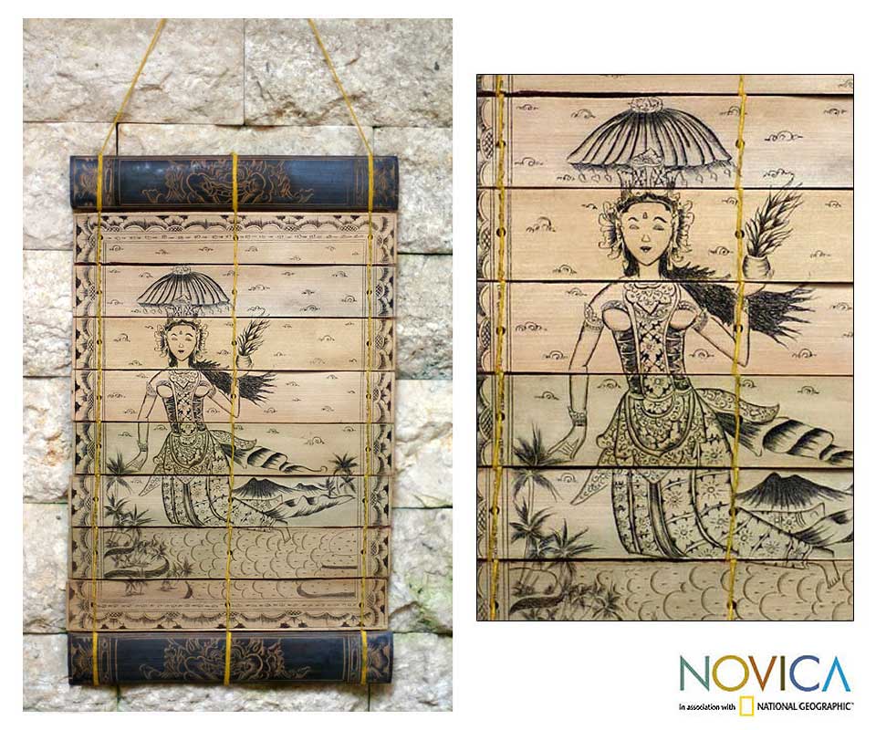 Palm Leaf The Flying Goddess Wall Hanging (Indonesia)   