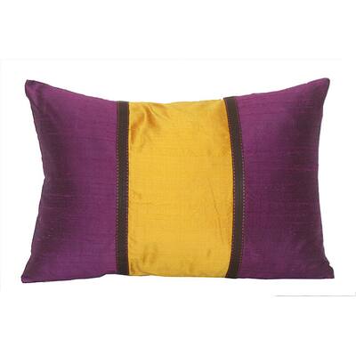Silk Purple and Orange Decorative Pillow - Purple/Orange
