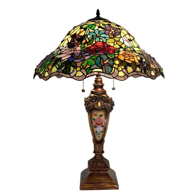 Tiffany-style Kristine Bronze Painted-base Table Lamp
