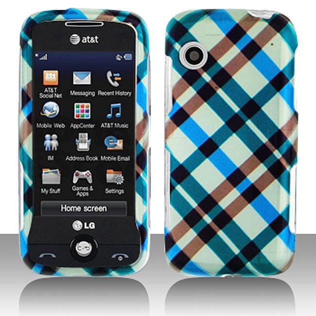 Blue Plaid LG Prime GS390 Protector Case  