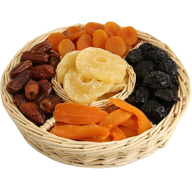 Gourmet Wicker Dried Fruit Gift Basket  