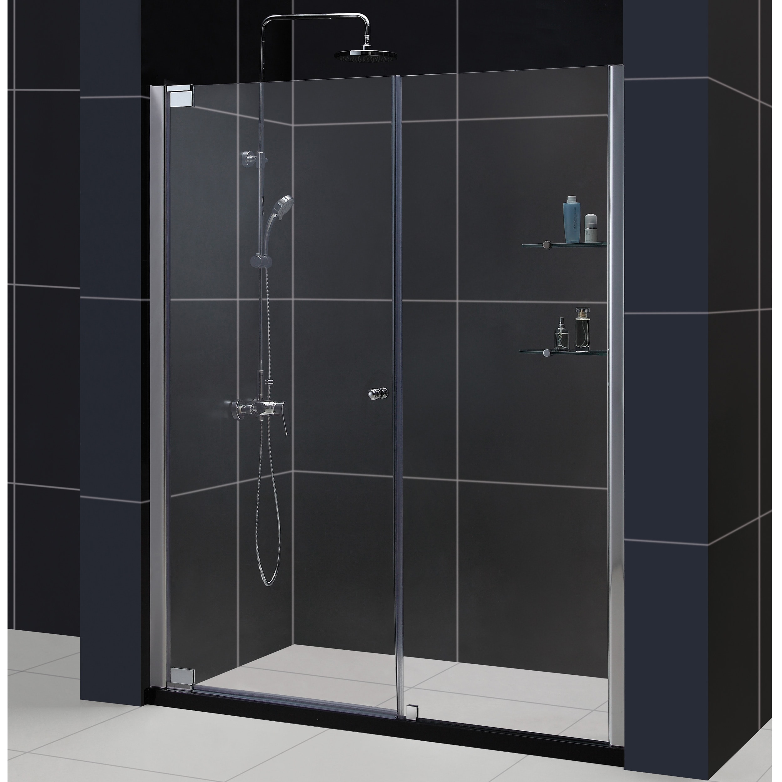 Elegance Collection Shower Door for 56.25 to 58.25 inch Width Range 