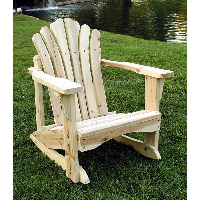 Sanibel Kids Outdoor Natural Adirondack Rocking Chair - 13277756 ...