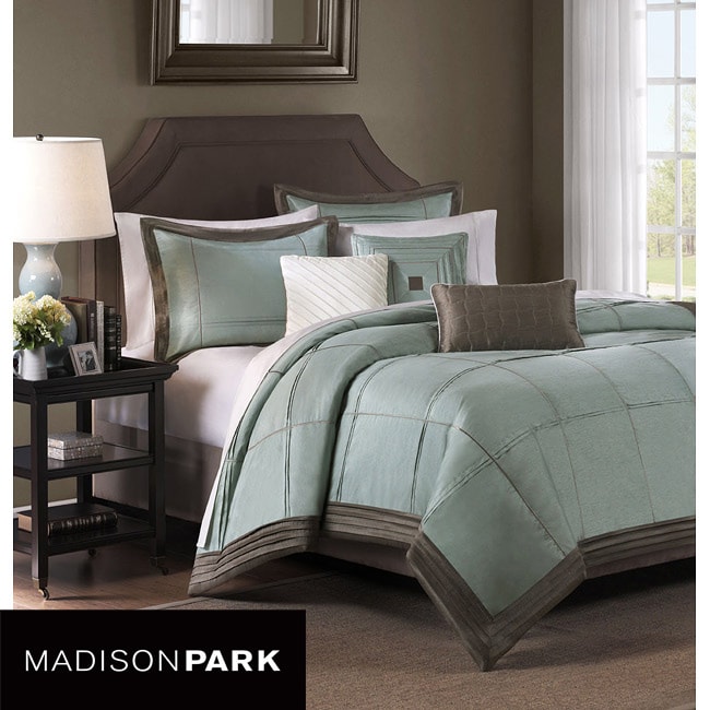 Madison Park Cascade Blue 6 piece Queen size Duvet Cover Set 