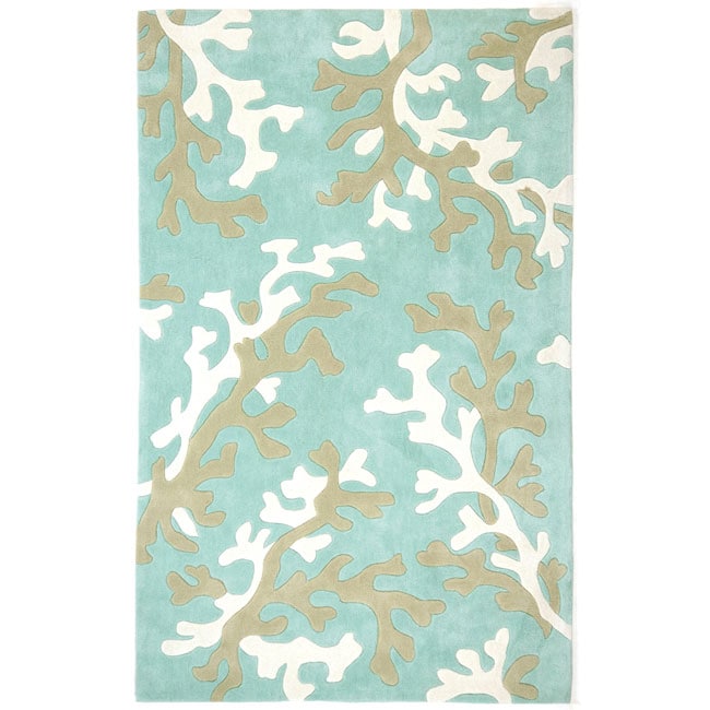 Hand tufted Kamari Blue Abstract Rug (36 X 56)