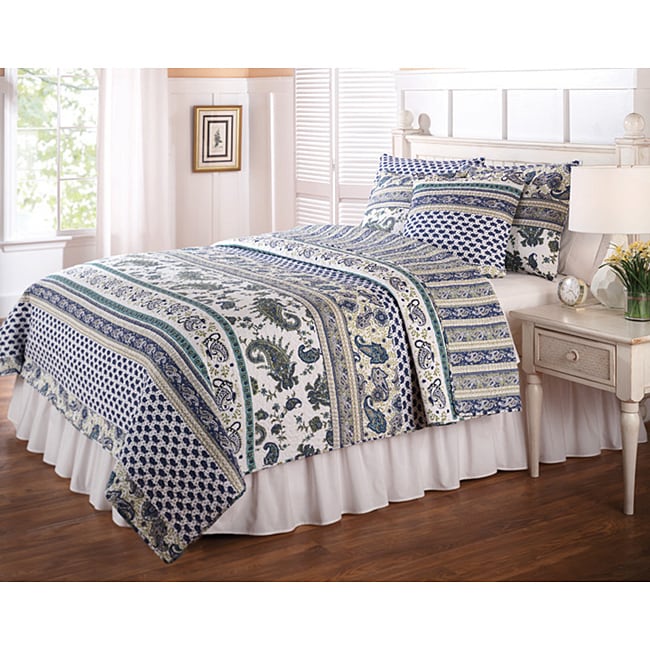 Sari Full/ Queen size 3 piece Quilt Set  