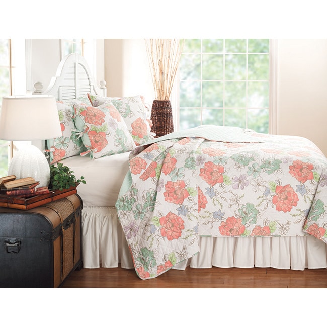 Secret Garden Cool Full/ Queen size 3 piece Quilt Set  