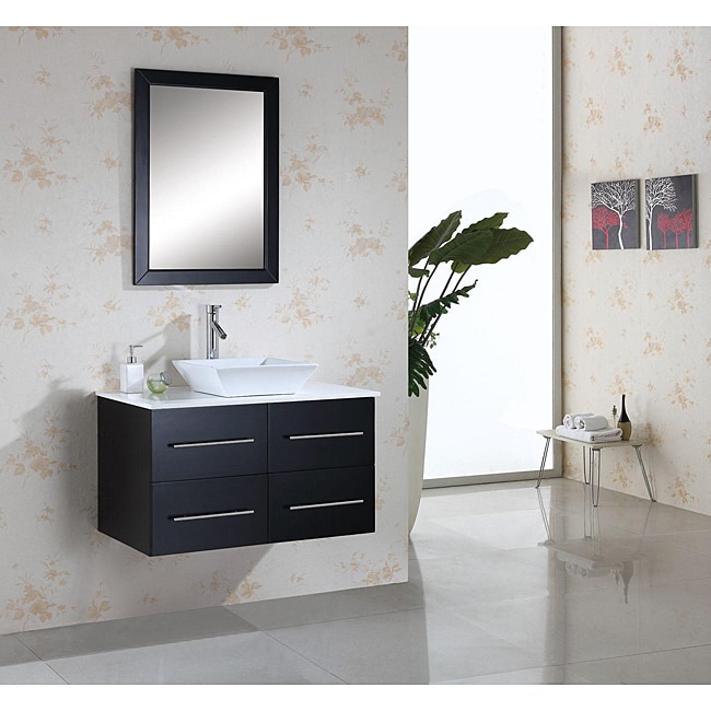 Virtu USA Helen 36-inch Espresso Single-sink Bathroom Vanity with Mirror