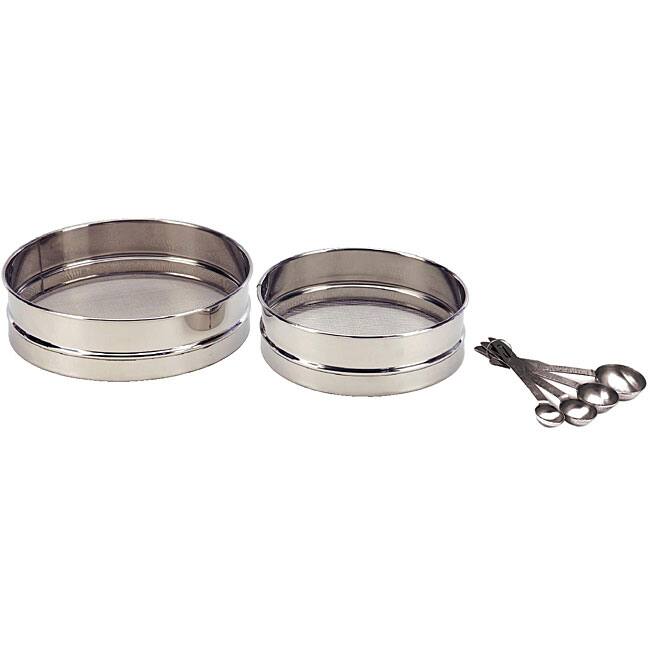 Stainless Steel 6-piece Set with Sieves and Measuring Spoons