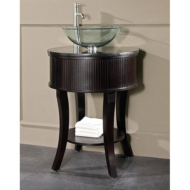 Cirque 31-inch Dark Walnut/ Black Granite Bathroom Vanity ...