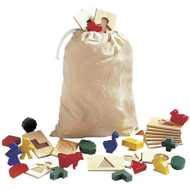 Guidecraft 3D Feel and Find Kids' Game (20 Matching Shapes and Tiles)