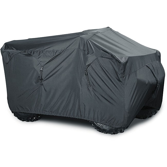 Raider Large Atv Cover (Olive drabElastic cord sewn in the bottom for a tight fitDouble stitched seams210 denier polyesterUV resistantWater resistantIncludes a storage bagMaterials PolyesterDimensions 94.4 inches long x 53 inches wide x 53 inches deepMo