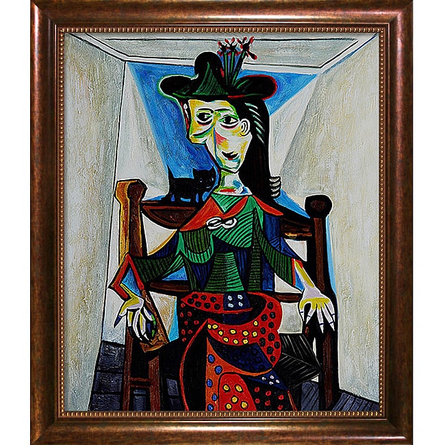 Picasso Paintings Dora Maar w/ Cat Verona Cafe Coffee Brown Patina