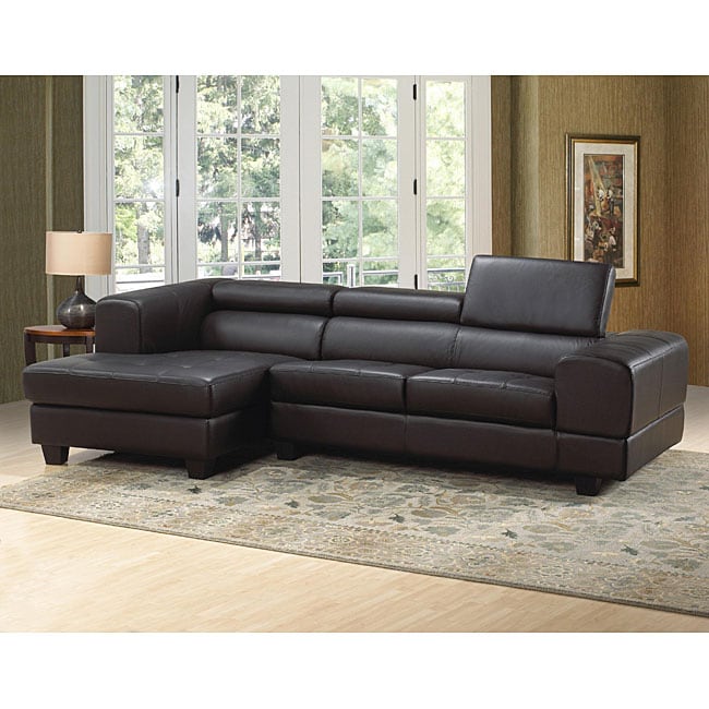 Italia Designs Black Leather Sectional