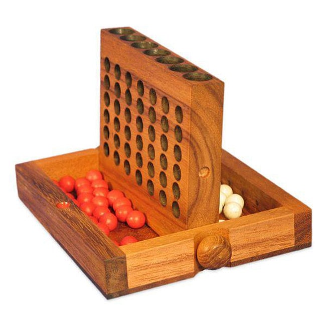 Shop Wood Travelsize Connect Four Game (Thailand) Free Shipping On