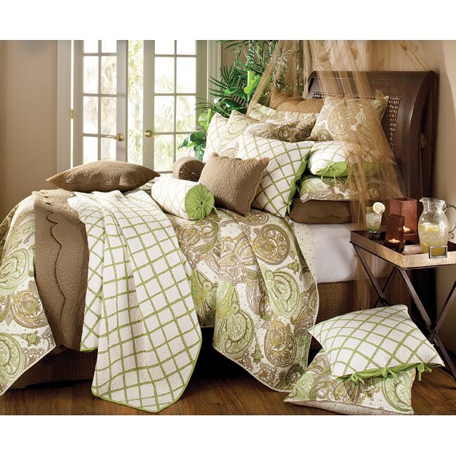 Jamison Green Kingsize 3piece Quilt Set Free Shipping Today