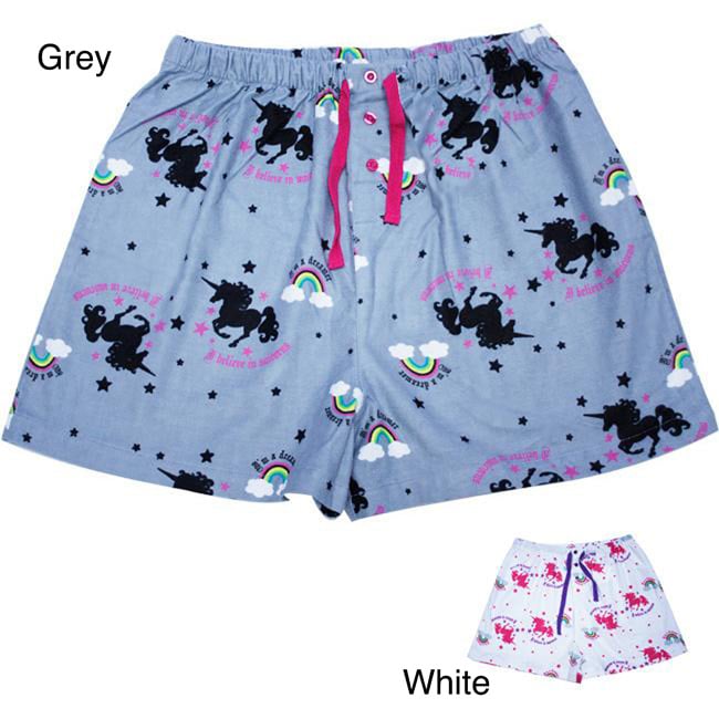 Leisureland Womens Unicorn Boxer Shorts  