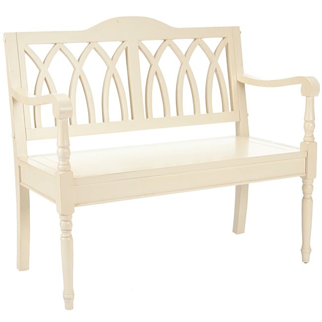 Carlisle Distressed White Bench  