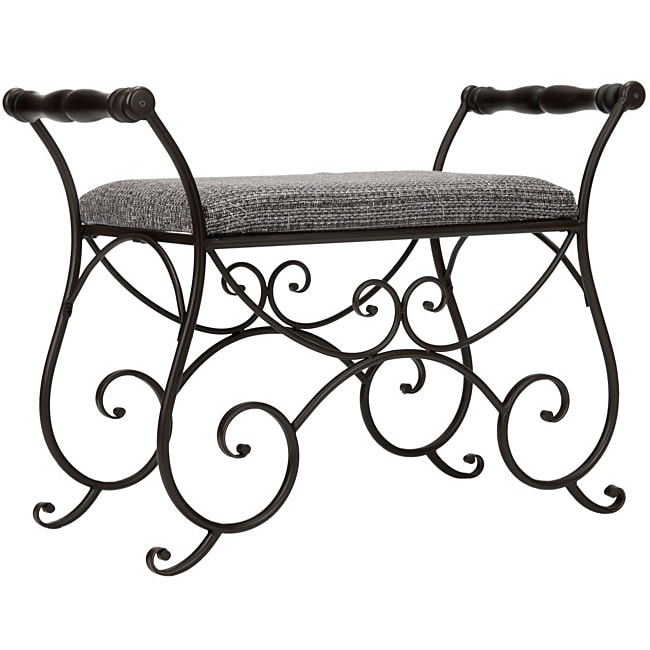 Safavieh Batley Black Iron Vanity Bench