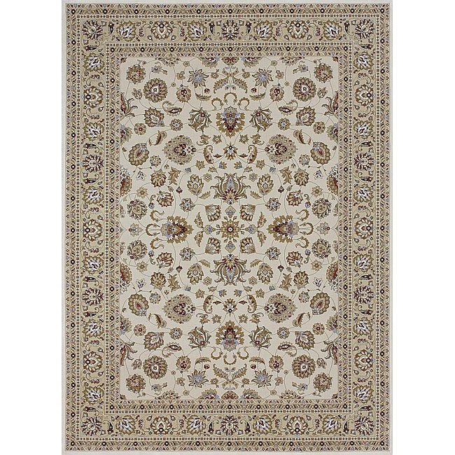 Primeval Ivory/ Beige Oriental Rug (92 X 127)