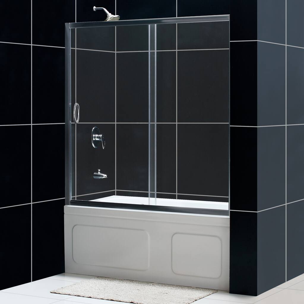 DreamLine Infinity 60x58-inch Clear Glass Sliding Bathtub Door