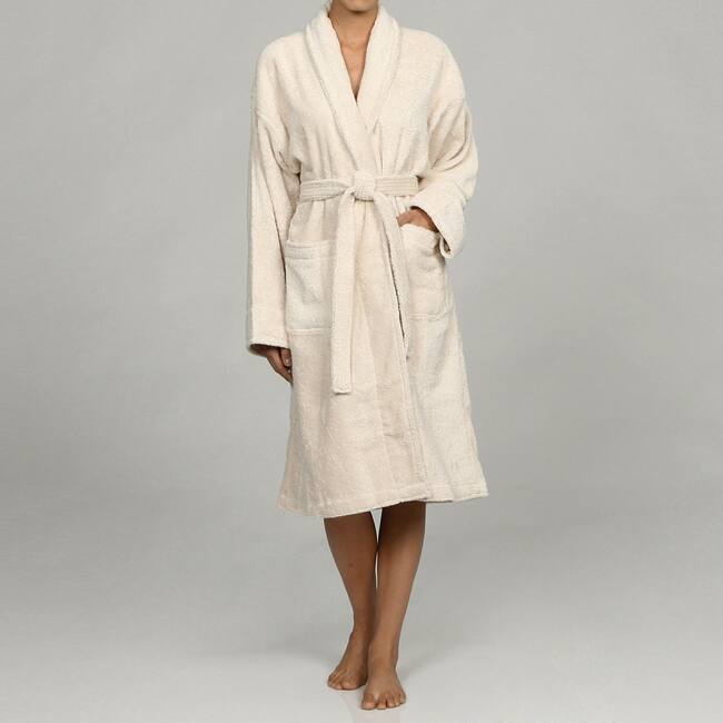 Unisex Ecru Rayon from Bamboo Spa Bath Robe