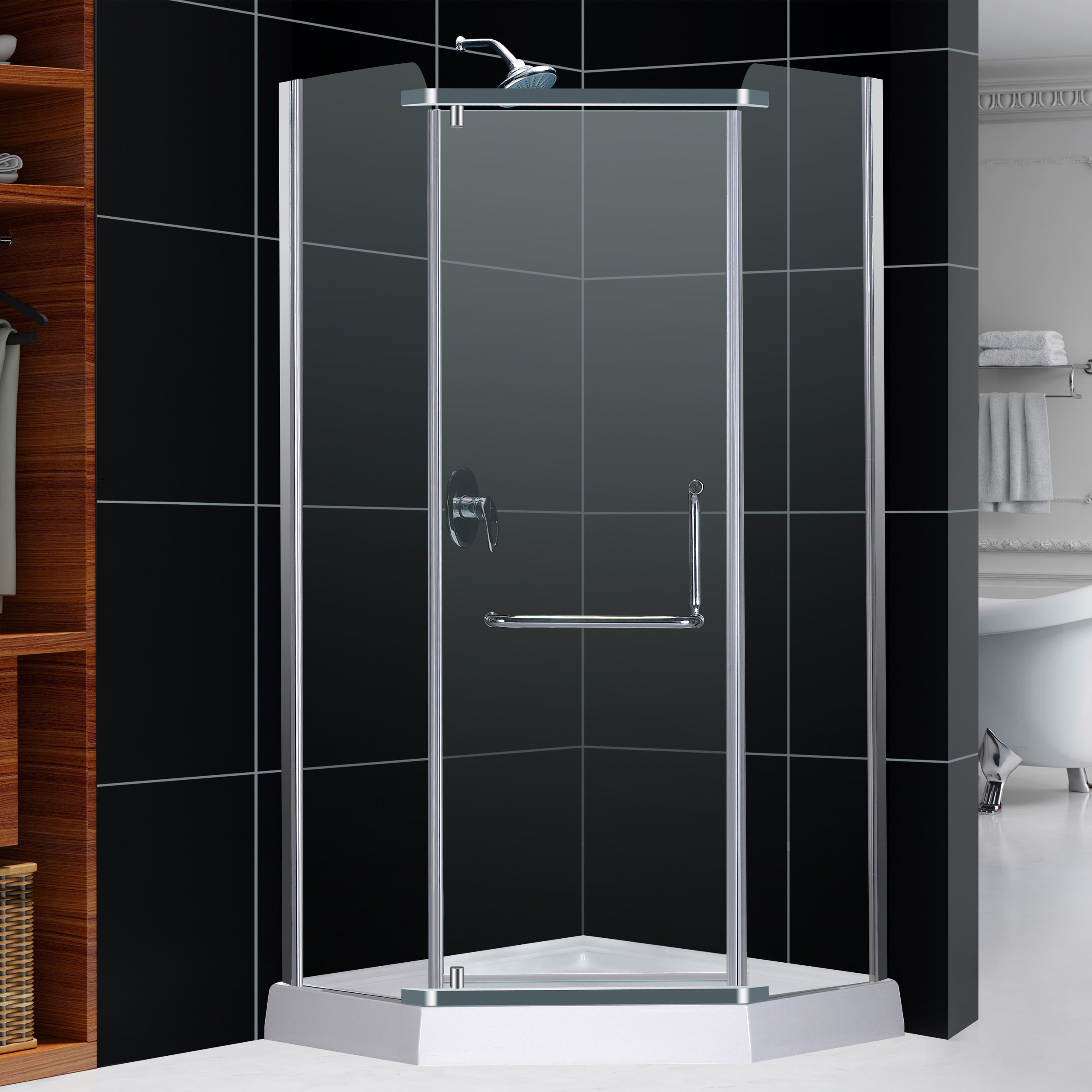 DreamLine Horizon Neo Angle Semi frameless Shower Enclosure 