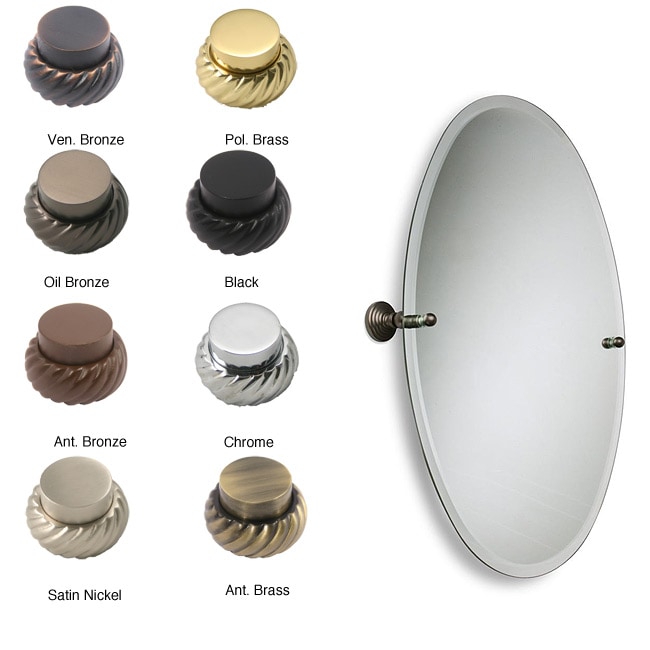 Allied Brass Oval Tilt Frameless Beveled Bathroom Mirror