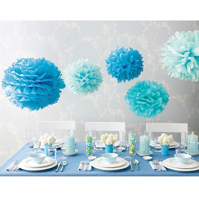 Celebrate Blue Decor Pom Poms (Pack of 5)  