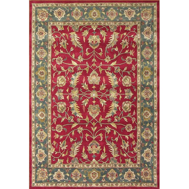 Handmade Delhi Red New Zealand Wool Rug (10 x 14)