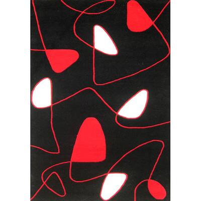 Alliyah Handmade Black New Zealand Blend Wool Rug - 5' x 8'/Surplus
