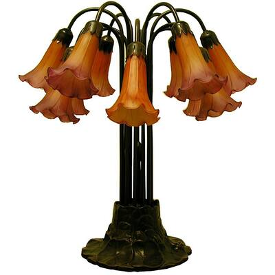 Tiffany-style 12-way Lily Amber Table Lamp