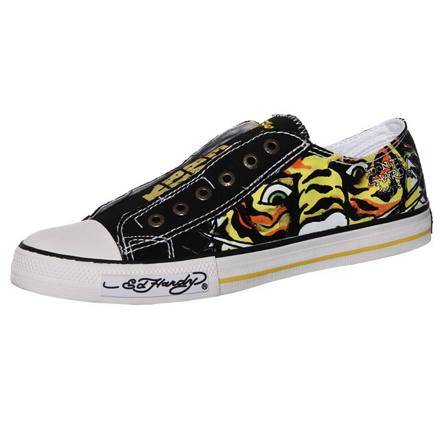 Ed Hardy Men's Tiger 'Lowrise' Canvas Slip-on Sneakers - 13375765 ...