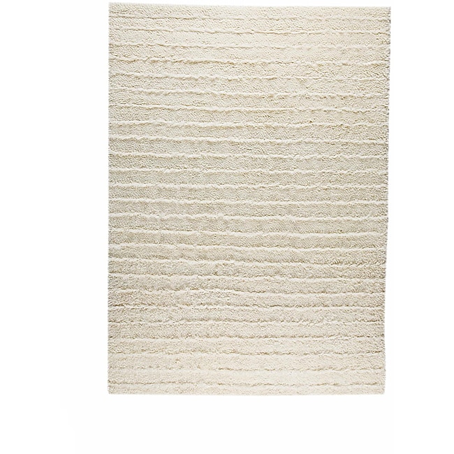 Hand knotted Veni White Wool Rug (56 X 710)