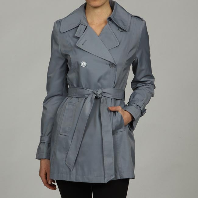 DKNY Womens Missy Water Repellent Spring Trench Coat  