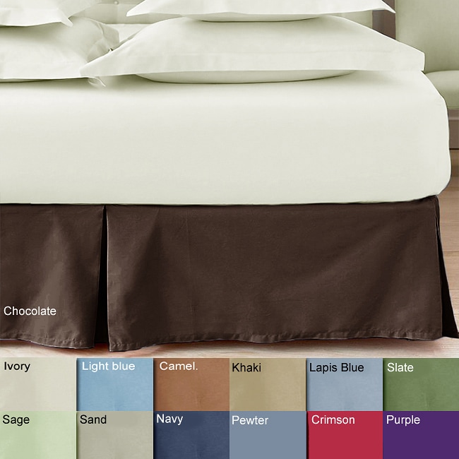 Solid Color Cotton 15 inch Drop Bedskirt  