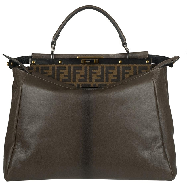 Fendi Peekaboo Brown Leather Satchel