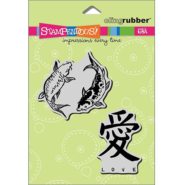 Stampendous Koi Love Cling Rubber Stamp Set  