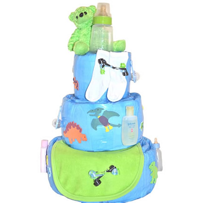   and Grins Diaper Cakes DinoMite Boy Diaper Cake  