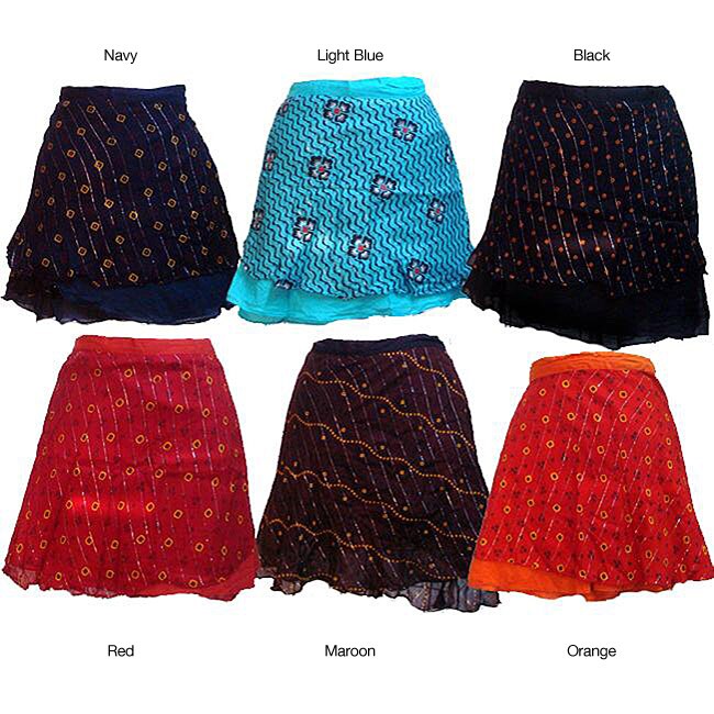 Shop Handmade Cotton Reversible Wrap Skirt and Top (Nepal) Free