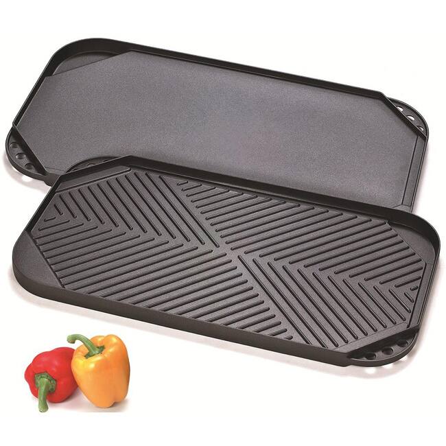 Cook N Home Nonstick Aluminum Double Burner Reversible Griddle